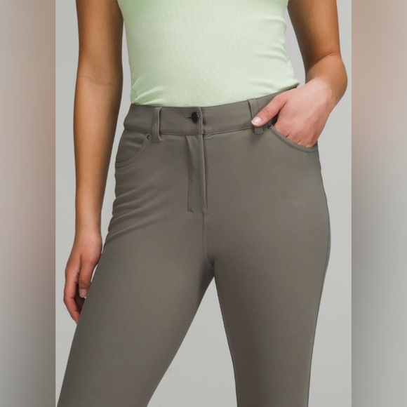 lululemon | size 28 City Sleek Slim-Fit 5 Pocket High-Rise Pant in Grey Sage - Picture 2 of 12